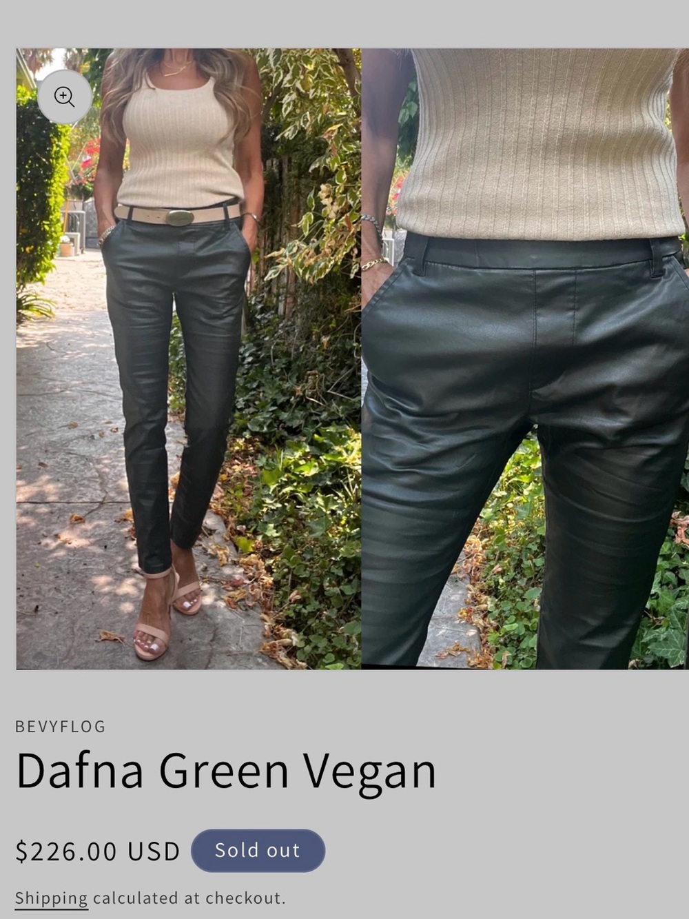 Flog | Dafna Pants – Deep Khaki Green (Size 26 - S)